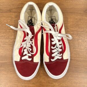 Vans sneakers red/white 8.5 ladies/ 7 men.